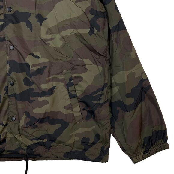 New Smith Men Coaches Jacket Snap Front Olive Camo Windbreaker Beimar US L Large - Picture 6 of 12